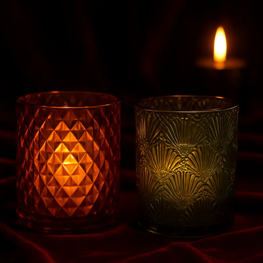 Lumaura_Studded Windproof Candle Glass 