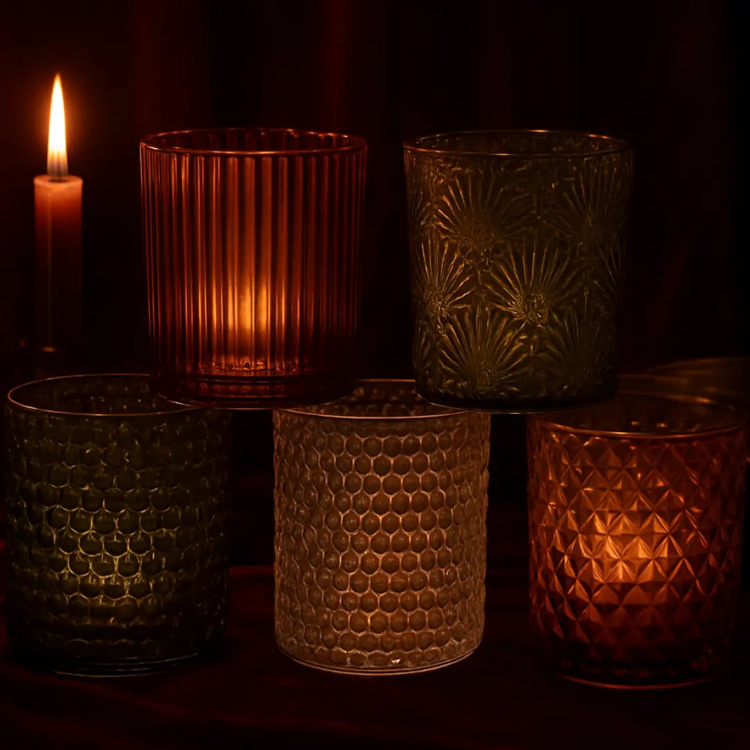 Lumaura_Studded Windproof Candle Glass 
