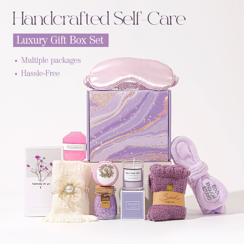 Purple Aromatherapy Candle & Bath Gift Set